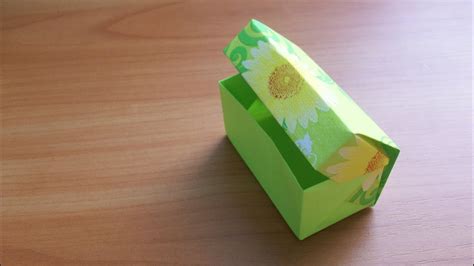 DIY Rectangular NO GLUE Paper BOX with LID. Easy Origami Paper Craft ...