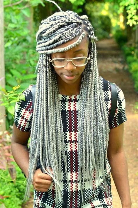 21 Best Silver Grey Box Braids That Scream Style (2024)