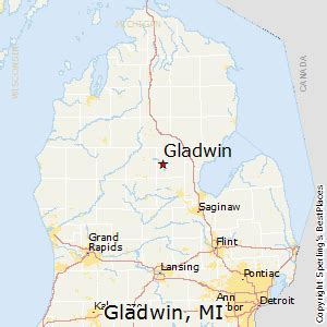 Map Of Gladwin Mi - Pacific Centered World Map