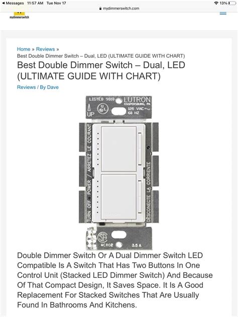 Double Dimmer switch LED | Dimmer switch, Lutron, Led