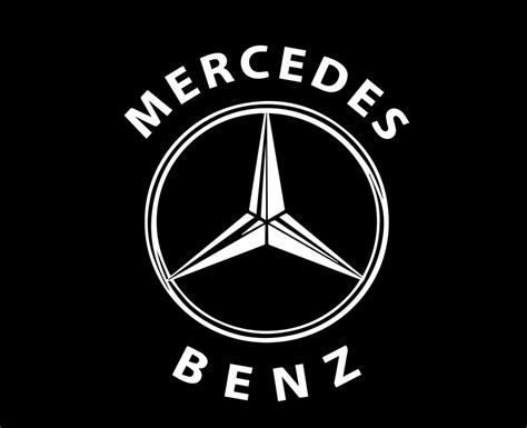 Mercedes Benz Logo Brand Symbol With Name White Design german Car ...