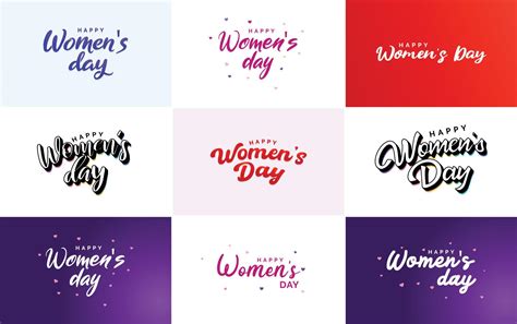 Set of cards with International Women's Day logo and a bright. colorful ...