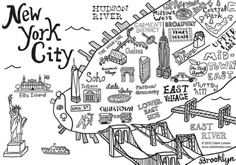 New York Map Drawing