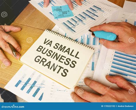 Writing Note Shows the Text VA Small Business Grants Stock Photo ...