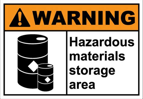 warnH058 - hazardous materials storage area - SafetyKore.com