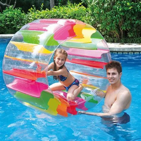 Kids Colorful Inflatable Water Wheel Roller Float 36inch Giant Roll ...