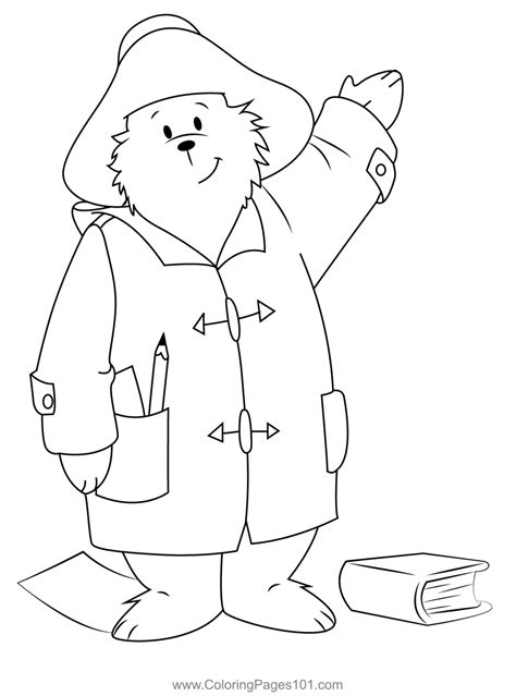 Study Bear Coloring Page for Kids - Free Paddington Printable Coloring ...