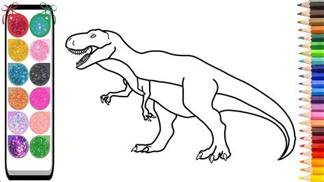 Cùng bé vẽ và tô màu Khủng Long bạo chúa #1 | Draw and Color T-Rex ...