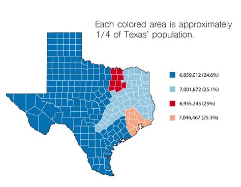 Population distribution in Texas | Cartography map, Texas history, Old maps