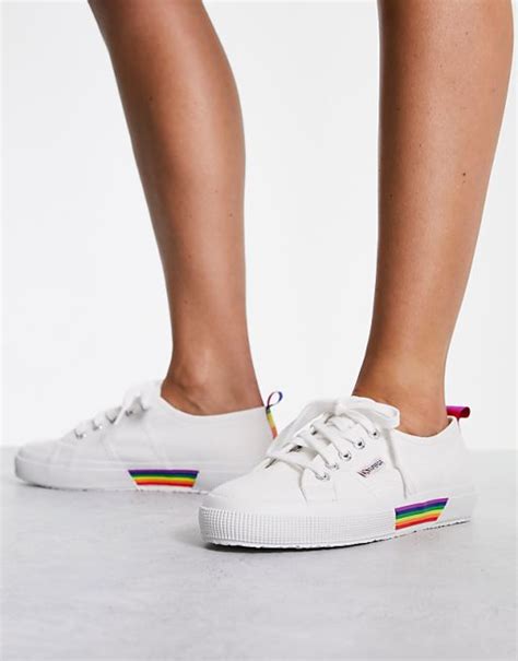 Superga 2750 rainbow trainers in white | ASOS