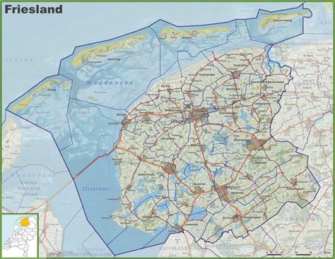 Map of Friesland with cities and towns | Map, Friesland, Germany map