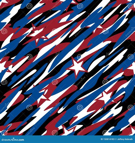 Patriotic Camouflage Red White and Blue with Stars American Pride ...