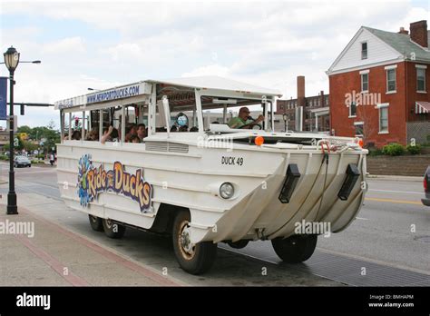 Ride The Ducks. Amphibious vehicle for city land and water tours ...