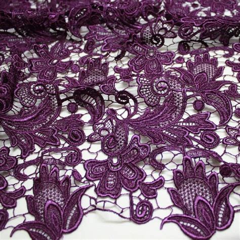 Purple Lace Fabric Black Lace Fabric Tulip Floral Lace | Etsy