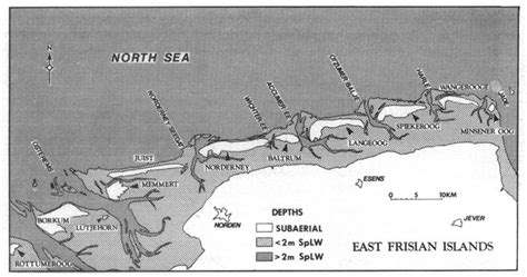 Location map of East Frisian Islands along the West German North Sea ...