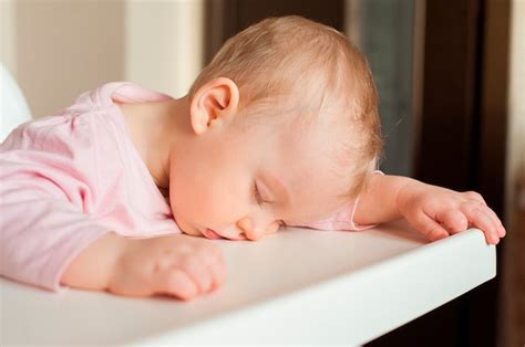 Premium Photo | Tired child sleeping in highchair after the lunch. cute ...