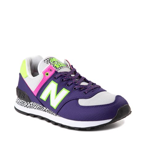 Womens New Balance 574 Athletic Shoe - Purple / Neon Multicolor | Journeys