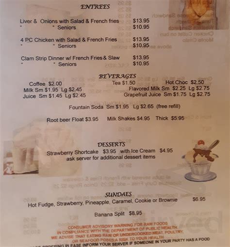 LandMark Restaurant menus in Plainfield, Connecticut, United States