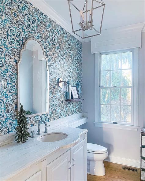 WallPops Blue Florentine Medallion Tile Wallpaper | Bathroom design ...