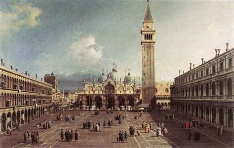 Piazza San Marco with the Basilica - Canaletto - WikiArt.org ...