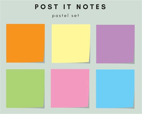 Pastel Post It Notes 6 Colors - Etsy