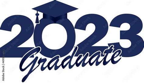 Class of 2023 Logo Graduation Logo Dark Blue Stock Vector | Adobe Stock