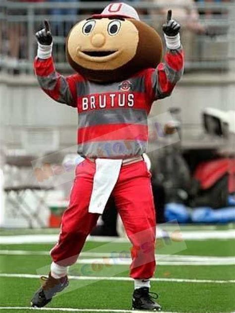 College University Brutus Buckeye Mascot Costume Cheerleaders Cartoon