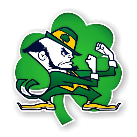 Notre Dame Fighting Irish "Shamrock Mascot" Precision Cut Decal / Sticker