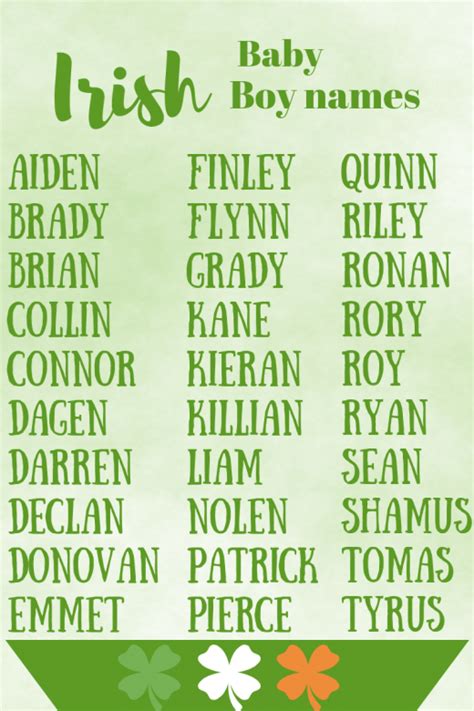 Irish Baby Boy Names - DadTypical | Irish baby boy names, Unique baby ...