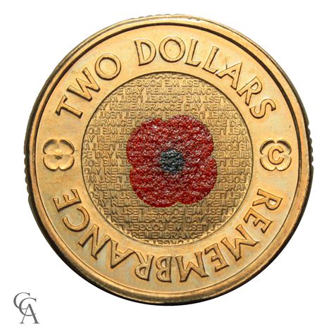 2012 Remembrance Day Red Poppy 'C' Mintmark $2 Coin