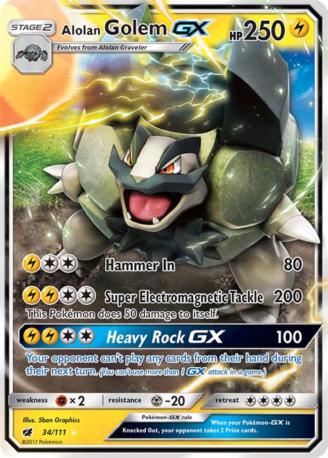 Alolan Golem-GX 34 (Crimson Invasion 2017) Pokemon Card