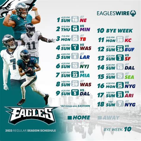 2023 Eagles’ schedule: Downloadable wallpaper