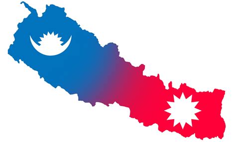 Map of Nepal with flag | Clipart Nepal