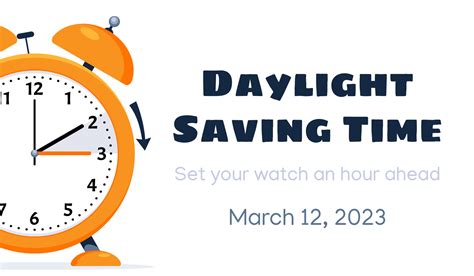 Daylight Saving Time March 12, 2023 Concept. Clock set to an hour ahead ...