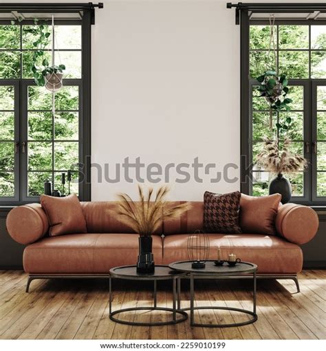 Modern Industrial Living Room Interior Wall Stock Illustration ...