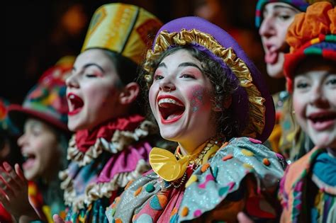 Premium Photo | Classic British pantomime performers in brightly ...