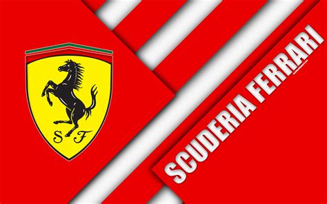 Scuderia Ferrari, 4k, Italy, Formula 1, material design, red ...