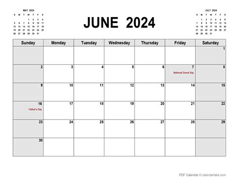 2024 June Monthly Calendar Printable Free Pdf - Nessy Leilah