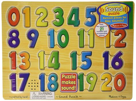 Melissa & Doug Numbers Sound Puzzle - Wooden Puzzle With Sound Effects ...