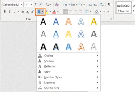 Font Effects in Word - Outline, Shadow, Reflection & Glow in Word