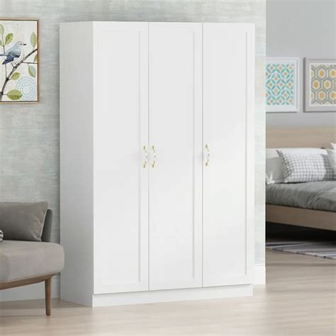 Hitow Wardrobe Armoires Closet Storage Cabinet White Design