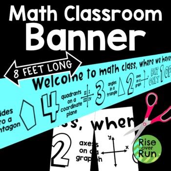 Math Classroom Decoration Printable Banner by Rise over Run | TPT