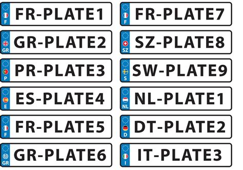 Vecteurs européens de plaque d'immatriculation 83779 Art vectoriel chez ...