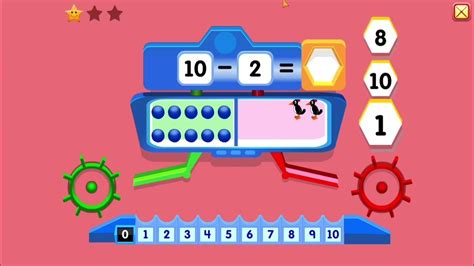 Starfall grade 1 math, Subtraction with 10 - YouTube