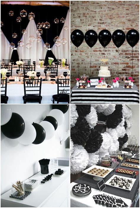 Black And White Centerpieces For Birthday Party