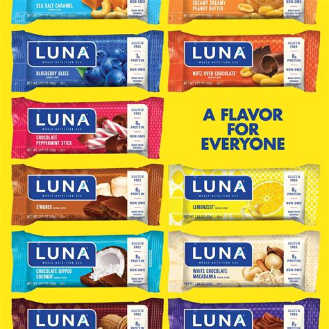 LUNA BAR - Gluten Free Bar - 15-Flavor Variety Pack - (15 Count, 1.69 ...