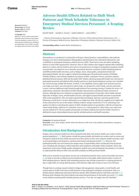 (PDF) Adverse Health Effects Related to Shift Work Patterns and Work ...