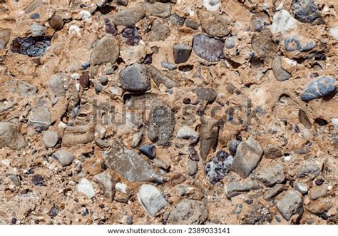 Sedimentary Rock Inclusions Different Minerals Closeup Stock Photo ...