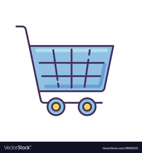 Shopping cart blue rgb color icon supermarket Vector Image