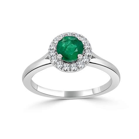 May Birthstone Halo Gold Ring – Bailey's Fine Jewelry